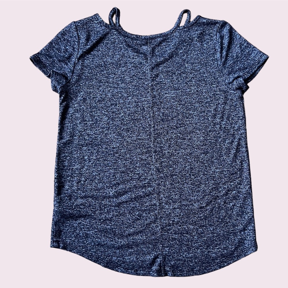 Justice Girls Short Sleeve Stretchy Top Charcoal Gray Size 12